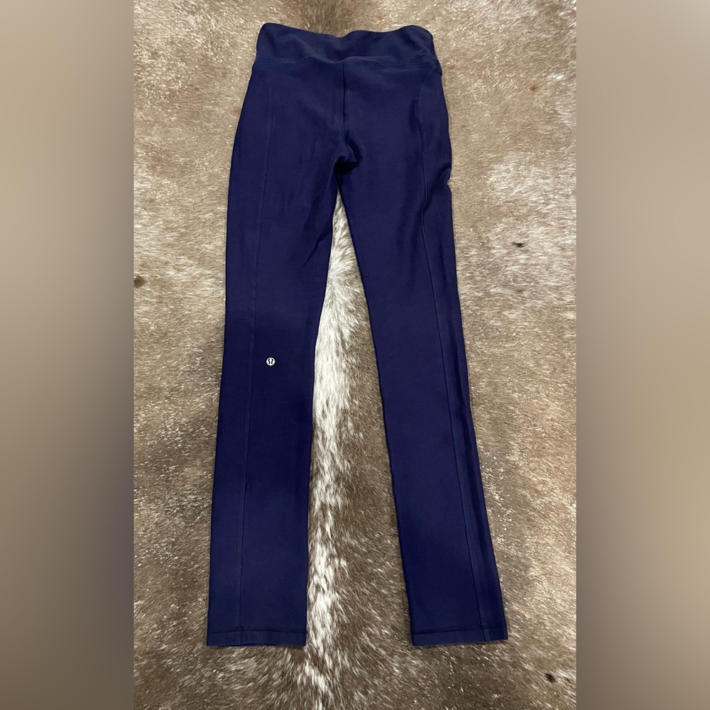 Lululemon Leggings Waist Straight Inseam Navy Blue Size 4